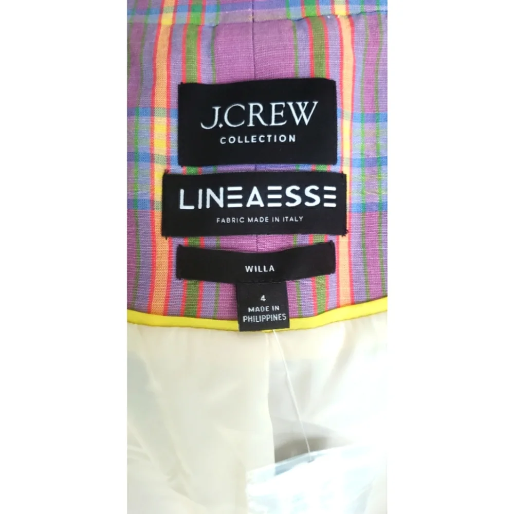 7. J.Crew Collection Willa Italian viscose-blend blazer in sunset plaid - Picture 10 of 11